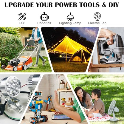 2 Packs Adapters Compatible with Makita 18V Battery for Power Wheel Battery Adapter, Power Tool, DIY RC Toy Car, Power Connector Conversion Kit with Switch & Fuse, 12AWG Wire, Wire Terminal