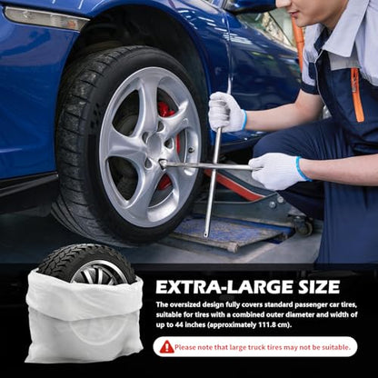 4PCS Extra-Large 48×28 Inch Tire Bags for Storage,Disposable Tire Covers for Cars for Tires Storage & Protection,Waterproof Dustproof Tires Storages Bags Car Accessories
