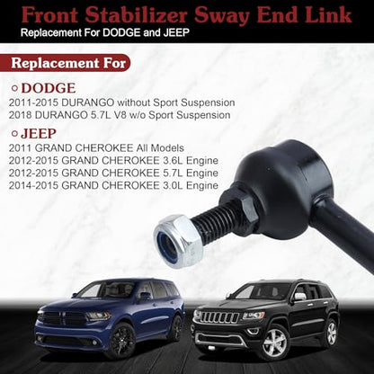2* K750578 K750579 Front Sway Bar Link - Reduce SUV Body Roll | Compatible with 2011-2018 Dodge Durango 2011-2015 Jeep Grand Cherokee - color: 1*K750578 1*K750579, size: Sway Bar Link
