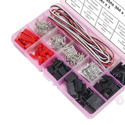 JST Servo Connector Kit 40 Sets Servo Plug Male Female Connector Crimp Pin Cable Kit Compatible JST SYP Futaba for Hitec Spektrum RC