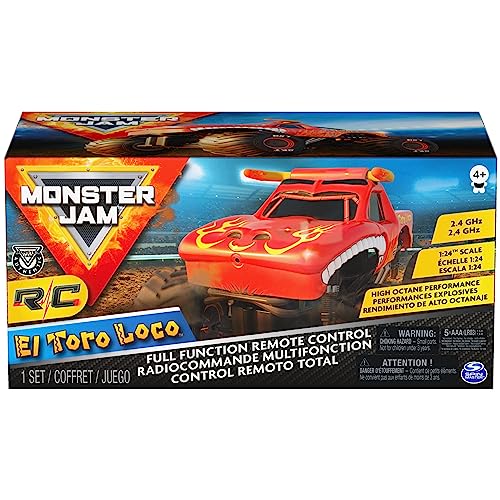 Monster Jam Official El Toro Loco RC Truck, 1:24 Scale | Remote Control Truck Toy, Durable Construction, Authentic Design, Easy to Use Remote, Pretend Play Gifts for Kids Ages 4+ - style: El Toro Loco