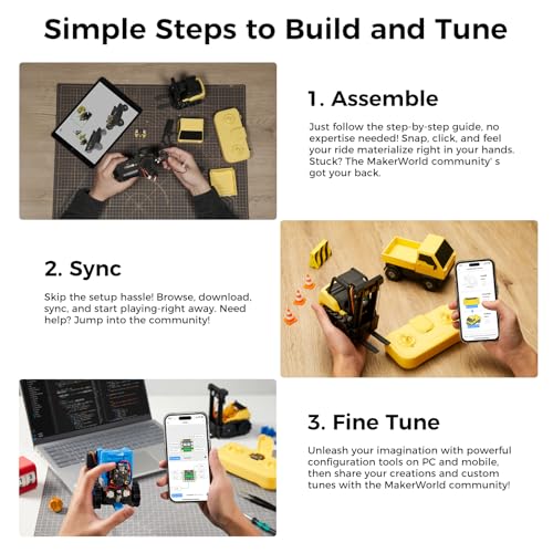 Makerworld CyberBrick Beginner Hardware Kit ZK004 (1 Vehicle,1 Remote),3D Printing STEM,DIY Build RC Car& Programmable Robotics Set,Modular Coding Electronics Learning Set for Bambu Lab Maker - size: ZK004 - Cyberbrick Beginner