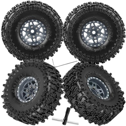 for SCX24 TRX4M 1/24 1/18 RC Crawler Car,Aluminum 1.0" Beadlock Wheel Tires Wheel Hub Wheels Rim 4PCS 1.0in Beadlock Wheel Rims Heavy Duty Rim,Titanium - color: (4PCS）Titanium