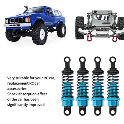 RC Shock Absorbers, 4Pcs 64 mm Metal Shock Absorber Damper with Shock Mount Aluminum Alloy Adjustable Remote Control Car Shock Absorber Oil Damper (Blue) - size: Blue