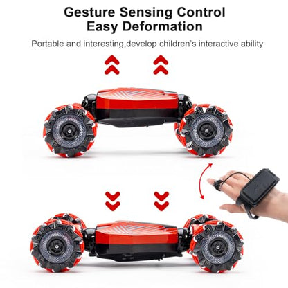 Gesture RC Car, 4WD Gesture Sensing RC Stunt Car Toys for 6-13 Ages Boys Girls, Drift Hand Controlled Remote Control Twist Cars 360° Rotation with Lights Music for Birthday Gifts