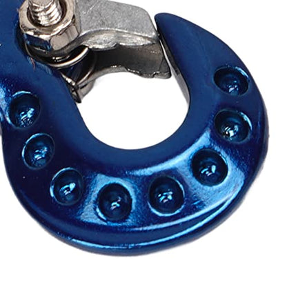RC Winch Trailer Hook Set 2Pcs, Aluminum Alloy | Simulation Tow Hook | 1/10 Crawler Truck | SCX10 D90 Compatible| 18.5x11.5mm/0.7x0.5in(Blue) - color: Blue