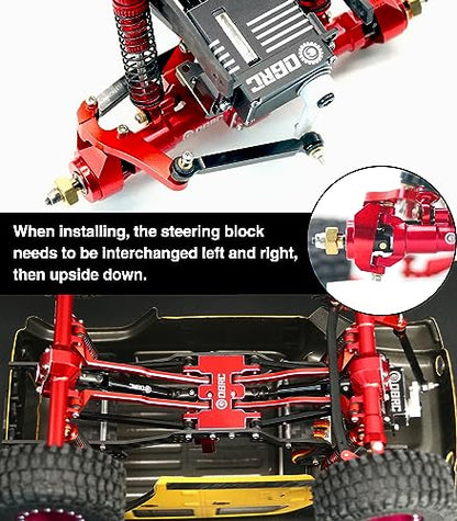 McCue RC Praying Mantis Link Tucked Inward Links High Clearance Links for Axial 1/24 SCX24 C10 JLU Bronco RC Crawler Upgrade Parts - 5 PCS (Red) - color: Red