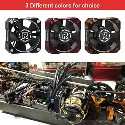 RC Cooling Fan 1/10 35mm 21000RPM 8.4V Aluminum ESC Motor Cooling Fan Heatsink for RC Car 1/8 1/10 Scale 3650,3660,3670 Brushless Motor (Black+Silver) - color: 35mm Silver Black