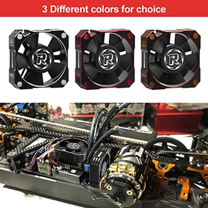 RC Cooling Fan 1/10 35mm 21000RPM 8.4V Aluminum ESC Motor Cooling Fan Heatsink for RC Car 1/8 1/10 Scale 3650,3660,3670 Brushless Motor (Black+Silver) - color: 35mm Silver Black