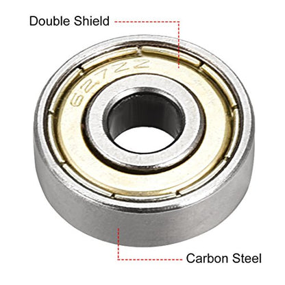uxcell 627ZZ Ball Bearing 7mm x 22mm x 7mm Double Shielded 627-2Z 80027 Deep Groove Bearings, Carbon Steel (Pack of 20) - size: 7mmx22mmx7mm