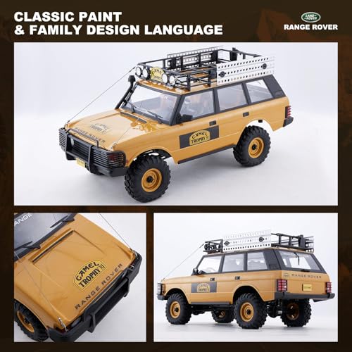 FMS FCX10 1/10 RC Crawler Land Rover Camel Trophy Edition, Official Licensed 4WD All Terrain Off-Road RC Truck for Adults, High-Detail Scale RC Car with Metal Gears, Upgraded Shocks (Range Rover) - style: Range Rover