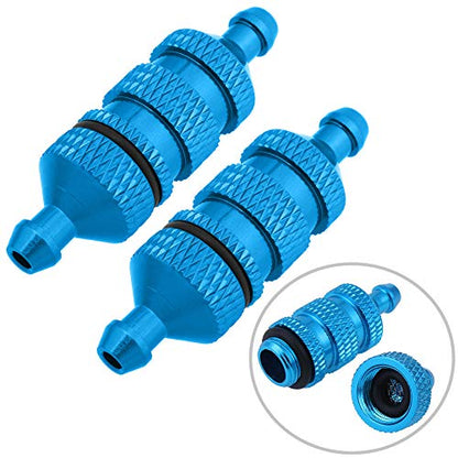 Aluminum Nitro Fuel Filter for 1/10 Traxxas Redcat Exceed RC Nitro Power Car Monster Trucks Off Road Buggy (2-Pack) (Blue)