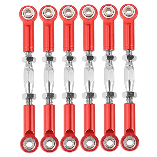 Hemoton 18pcs Rc Car Rods Turnbuckle Rod Linkage Material CNC Machined Fit for Rc Trucks - color: Redx3pcs, size: 7.1X1X0.8cmx3pcs