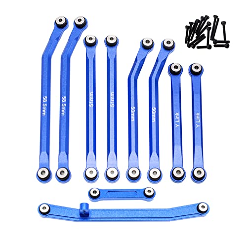 High Clearance Links Set Steering Rod Tie for AXIAL 1/24 SCX24 AXI00001 C10 AXI00002 Wrangler JLU AXI00006 Bronco Upgrades RC Crawler Car - color: Navy Blue
