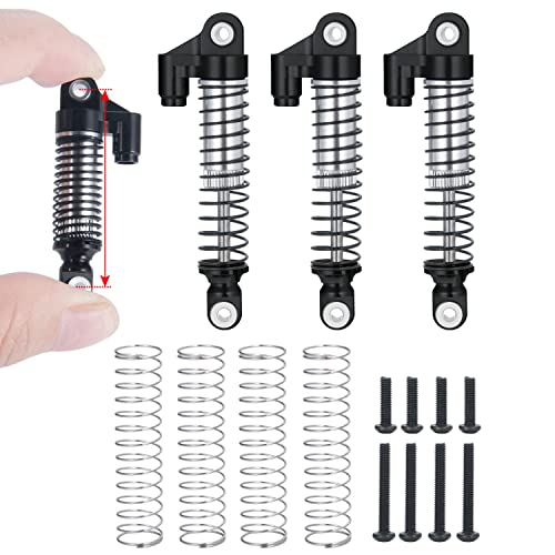 RC Shock Absorber 56mm Dampers, Black | Aluminum Alloy, Ajustable Shocks, For TRX4M Upgrades 1/18 Scale, RC Crawler Car, Accessories - color: Black