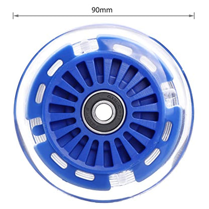 90mm Wiggle Car Polyurethane Replacement Wheels Set Upgrades for PlasmaCar Ride-on Toys Wiggle Car Replacement Wheels, 4-Pack (Blue) - color: Blue