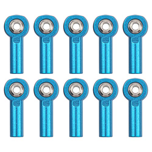 10Pcs ShareGoo M3 Tie Rod End Ball Head Holder Link 3mm Thread Ball Joint Compatible with Redcat HSP Traxxas Axial 1/10 RC Car Truck Boat DIY Robot Airplane,L26mm (Blue)