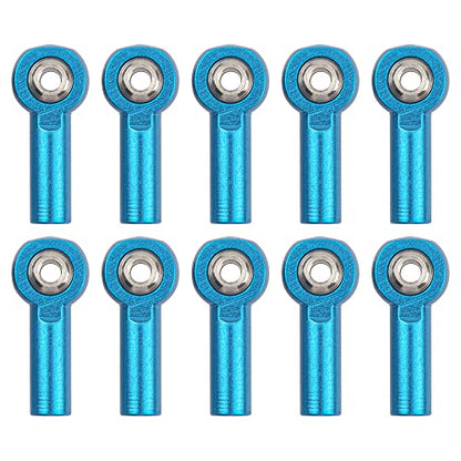 10Pcs ShareGoo M3 Tie Rod End Ball Head Holder Link 3mm Thread Ball Joint Compatible with Redcat HSP Traxxas Axial 1/10 RC Car Truck Boat DIY Robot Airplane,L26mm (Blue)