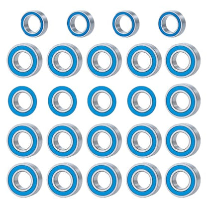 24PCS Sealed Bearing Kit for Tamiya Super Clod Buster Bullhead | Clod Buster RC Crawler Car Upgrade Parts Steel Rubber Bearings