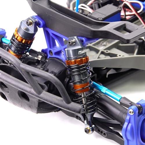 Oil Shock Absorbers Upgrade Compatible with 1/10 RC Cars | Fits Bandit / Hoss / Rustler / Slash / Stampede - Oil Damper Upgrade - Orange - color: Gray/Orange