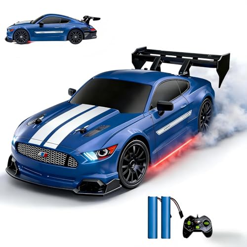 RC Drift Car for Kids, 1:24 Scale Remote Control Car with 2.4GHz Controller, LED Lights, High Speed Racing Toy Car, Easy to Control Drift Vehicle Gift for Boys Girls - size: 1:24 OceanDepth