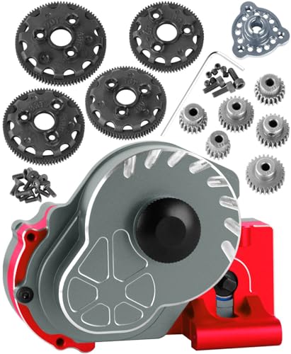 Aluminum Transmission Gearbox w/Gear Upgrades Part for 1/10 Slash 2WD (VXL),Rustler 2WD (VXL),Stampede 2WD (VXL),Bandit 2WD (VXL),Titanium - color: Titanium - (Upgrades)