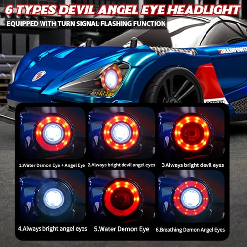 1/16 Fast RC Cars for Adults, RC Drift Car, 38KM/H High-Speed 4WD, Full Proportional Control, 6 LED Light Modes, 2 Rechargeable Batteries, RTR Drifting for Adults, Gift for Boys Kids and Girls