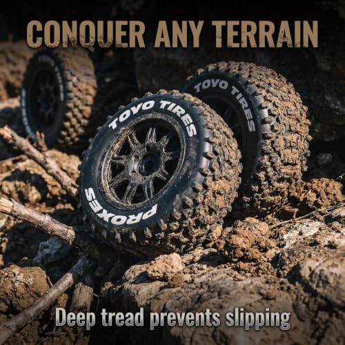 Levelda RC 1/10 12 mm Hexagonal Remote Control Wheels and Tires are Suitable for Trax Short Truck Tires and are Applicable to Slash 4x4 2WD Arrma Senton HSP Modified Tires and Wheels.