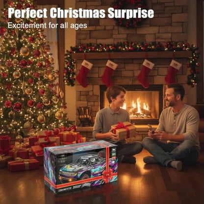 1/16 Hobby RC Race Truck, 30 MPH High Speed Remote Control 4WD Car, All Terrain Rock Crawler Truck for Boys 4X4 Off-Road Racing Car with 2 Batteries