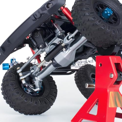 +9mm Front Rear Axle with Hydraulic Steering Link for Axial SCX24 Deadbolt C10 JLU Gladiator Bronco 1/24 RC Crawler Upgrade (Silver) - color: Silver