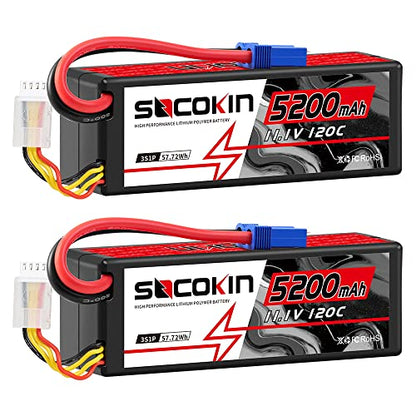 3S 5200mAh Lipo Battery 11.1V EC5 Connector Lipo Battery for RC Car Losi RC Truck RC Boat RC Model 120C Hard Case