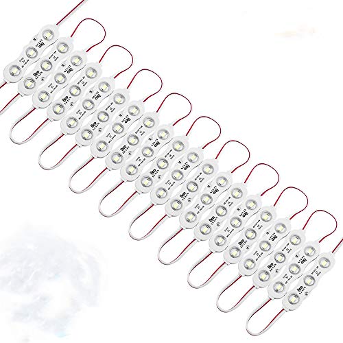 Lulin 100PCS Waterproof Super Bright Led Strip Lights White, 46FT DC12V 3 LED Module for Letter Sign Advertising Sign with Tape Adhesive Backside - size: 1.5W-100PCS
