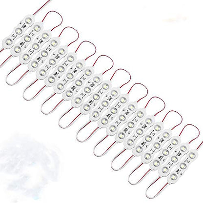 Lulin 100PCS Waterproof Super Bright Led Strip Lights White, 46FT DC12V 3 LED Module for Letter Sign Advertising Sign with Tape Adhesive Backside - size: 1.5W-100PCS