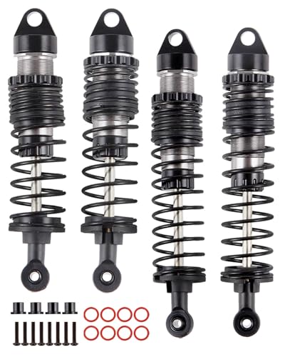 Full Aluminum Big Bore RC Shocks Absorber Damper Upgrades Part for 1/10 Slash/Stampede/Rustler/Bandit VXL 4X4 2WD,Front Rear Assembled Full Metal Shocks,4PCS Titanium - color: Titanium/4pcs