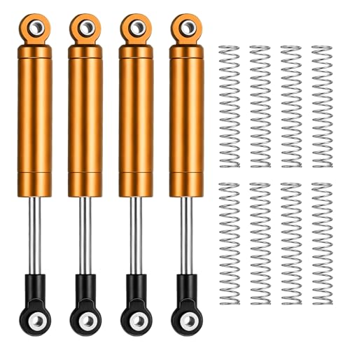 RC Shock Absorber (with Internal Spring Spare Springs), [for 1/10 RC Crawler ] - 70-90mm / Gold / 4 Pcs - color: Gold, size: 70-90mm