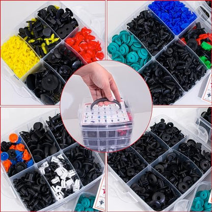 1725 Pcs Bumper Clips Car Retainer Clips & Auto Fasteners Assortment Plastic Push Rivets Fender Clips - 35 Most Popular Sizes Door Trim Panel Clip Set for Toyota GM Ford Honda Chevy - size: 1725pcs