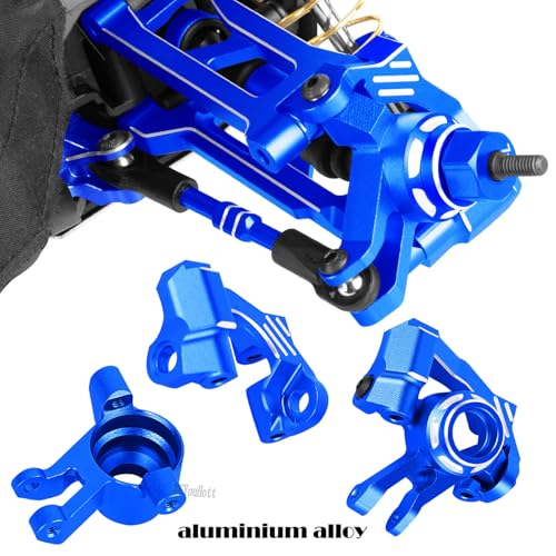 RC Aluminum Caster Block & Steering Blocks & Rear Stub Axle Carriers & Steering Bellcranks Upgrades Part for 1/16 Mini Maxx 4WD (Car Model:#107154-1#108046-1#108164-1#108076-1),Navy Blue - color: Navy Blue-(for 1/16）