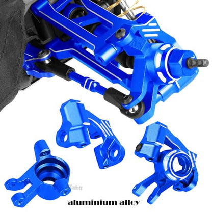 RC Aluminum Caster Block & Steering Blocks & Rear Stub Axle Carriers & Steering Bellcranks Upgrades Part for 1/16 Mini Maxx 4WD (Car Model:#107154-1#108046-1#108164-1#108076-1),Navy Blue - color: Navy Blue-(for 1/16）