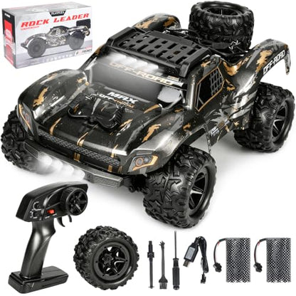 RC Car for Adults,RC Truck,4WD Off Road Monster Truck RC, 1:18 RC car,2 Batteries, LED Lights, All Terrain Waterproof RC Truck for Beginners&Boys.