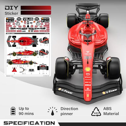 Voltz Toys Authentic Licensed 1:18 Ferrari F1 75 Remote Control Car - F1 Collection RC car Series for Kids and Adults - 2.4GHz RC Car for Gift (1:18 Ferrari F1 75) - color: 1:18 Ferrari F1 75
