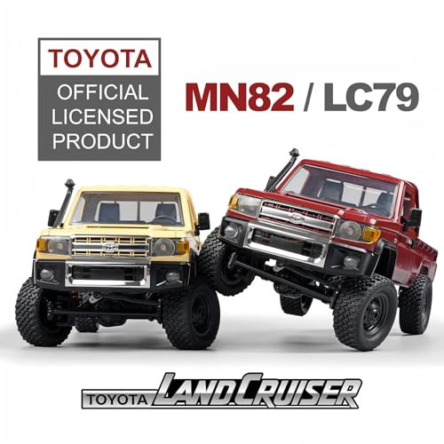 MN-82 1/12 Scale RC Rock Crawler Truck, 4x4 Off-Road Remote Control Car with 2.4GHz Remote & Dual 1200mAh Batteries - Ideal Gift for Birthday/Christmas/Halloween (Ages 8+)