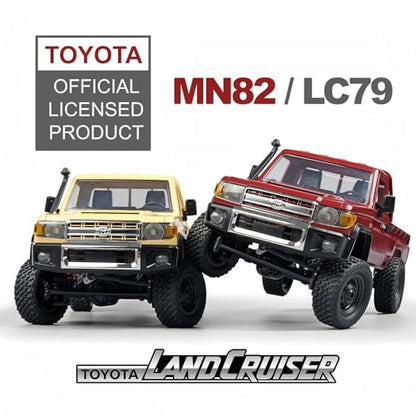 MN-82 1/12 Scale RC Rock Crawler Truck, 4x4 Off-Road Remote Control Car with 2.4GHz Remote & Dual 1200mAh Batteries - Ideal Gift for Birthday/Christmas/Halloween (Ages 8+)