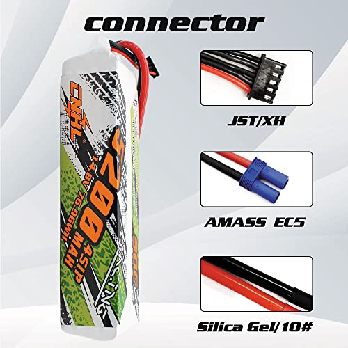 CNHL 5200mAh 4S Lipo Battery Soft Case 14.8V 90C EC5 Plug (2 Packs) | Versatile RC battery for RC cars, trucks, buggies, tanks, airplanes, heli, and remote control boats.