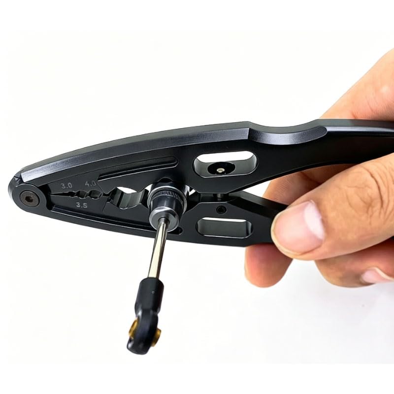RC Car Repair Tools: Shock Pliers, Repair Pliers, Tie Rod Ball Joint Removal Tool, Repair Screwdriver Set, Small Phillips Socket, Tie Rod Adjustment Wrench, Black (4-Piece Set) - color: Black Out