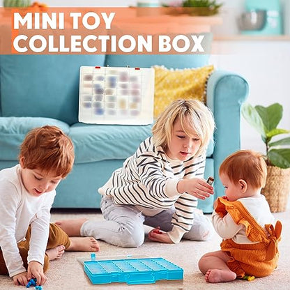 2 Pcs 48 Grids Plastic Bead Organizer Box with Divider, Clear, Blue - color: Clear, Blue