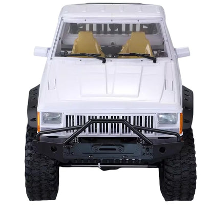 1/10 RC Hard Shell Cab & Back-Half Cage Body Shell Kit for 1/10 RC Crawler TRX4 SCX10 90046 AT4 GEN 8 Scout II,313mm Wheelbase Cherokee Upgrade and Modify (White) - color: White