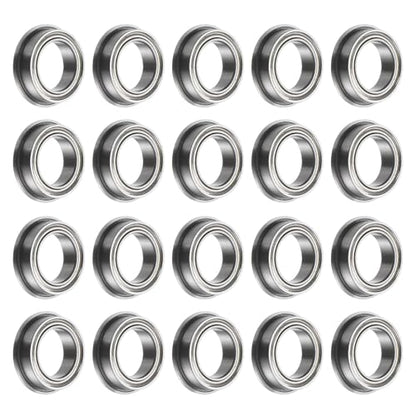 uxcell MF128ZZ Flanged Ball Bearing 8x12x3.5mm Double Shielded Chrome Steel Flange Bearings, 10pcs - size: 8x12x3.5mm
