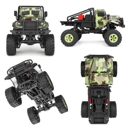 GoolRC Remote Control Car, WLtoys 184021 RC Cars, 1/18 Scale 2.4GHz RC Crawler, 4WD All Terrain Off Road Monster Truck, Two-Speed Shift RC Rock Crawler with LED Searchlight for Teens and Adults