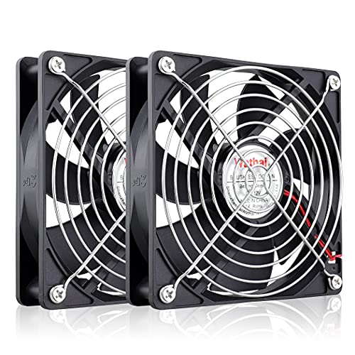 Wathai 120mm x 25mm 12V Computer Case Cooling Fan 12 Volt 2Pin DC Fan 2Pack | High Speed 2000RPM 5 inch 12v Computer Fan for Ice Maker Battery Supply Wine Fridge Replacement AMP Cooling - style: 12V 2Pin 2000RPM