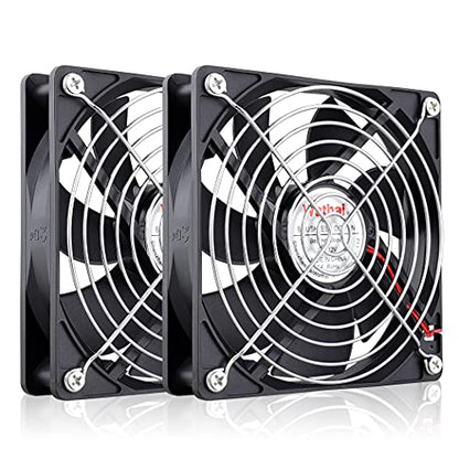 Wathai 120mm x 25mm 12V Computer Case Cooling Fan 12 Volt 2Pin DC Fan 2Pack | High Speed 2000RPM 5 inch 12v Computer Fan for Ice Maker Battery Supply Wine Fridge Replacement AMP Cooling - style: 12V 2Pin 2000RPM